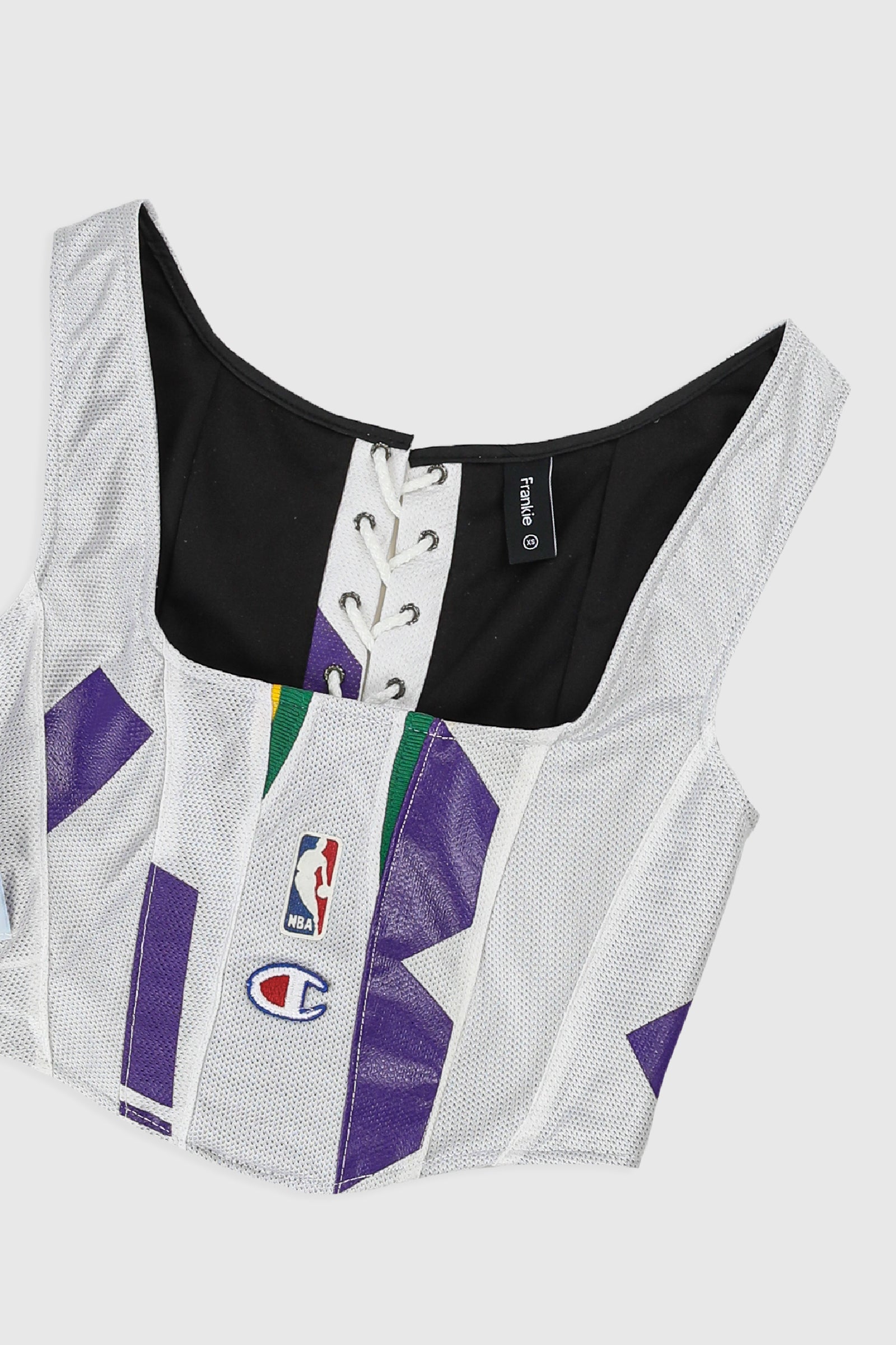 Rework Utah Jazz NBA Corset - XS-TOPS-NBA-Frankie Collective Rare Vintage Streetwear Reworks