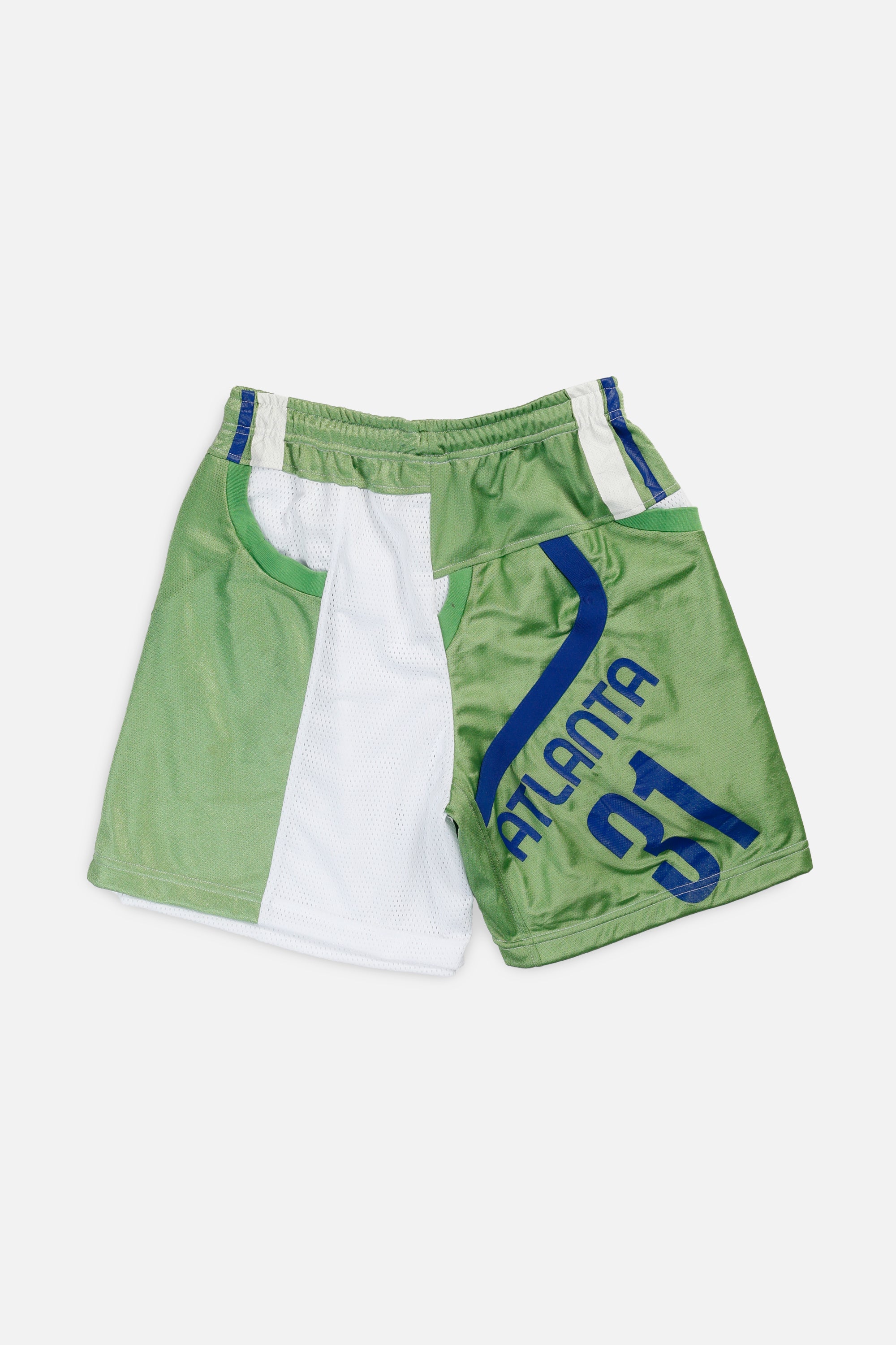 Unisex Rework Atlanta Hawks NBA Jersey Shorts - M-BOTTOMS-NBA-Women's M - Men's S-Frankie Collective Rare Vintage Streetwear Reworks
