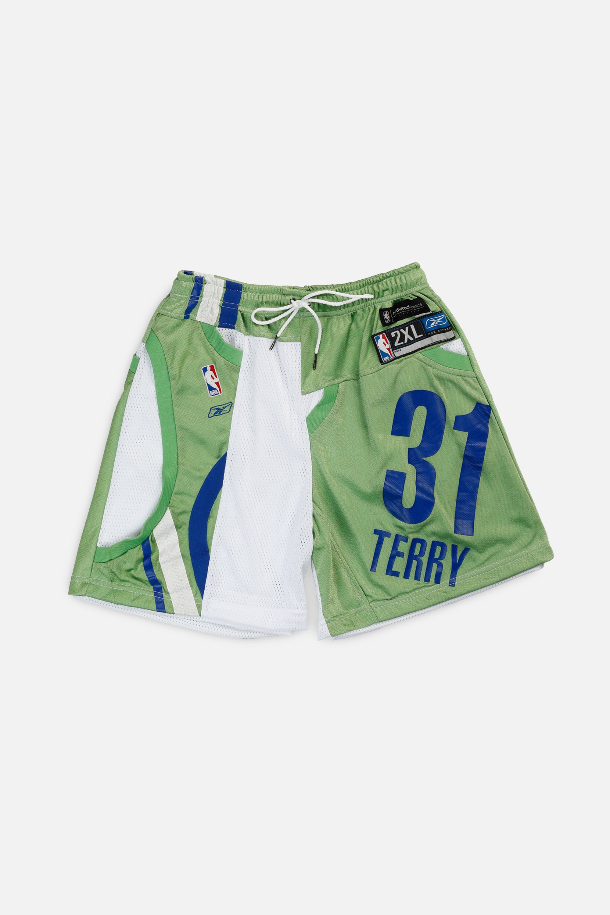 Unisex Rework Atlanta Hawks NBA Jersey Shorts - M-BOTTOMS-NBA-Women's M - Men's S-Frankie Collective Rare Vintage Streetwear Reworks