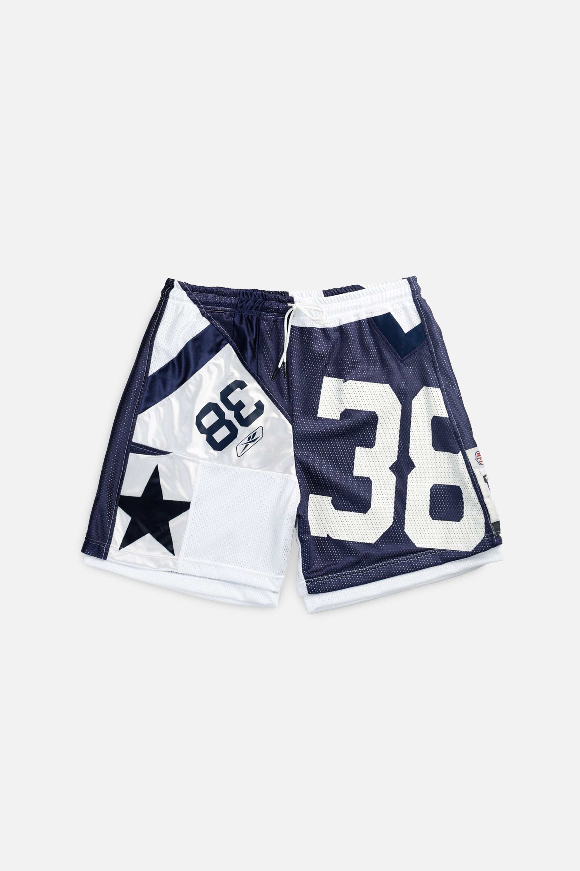 Unisex Rework Dallas Cowboys NFL Jersey Shorts - XL-BOTTOMS-NFL-Women's XL - Men's L-Frankie Collective Rare Vintage Streetwear Reworks