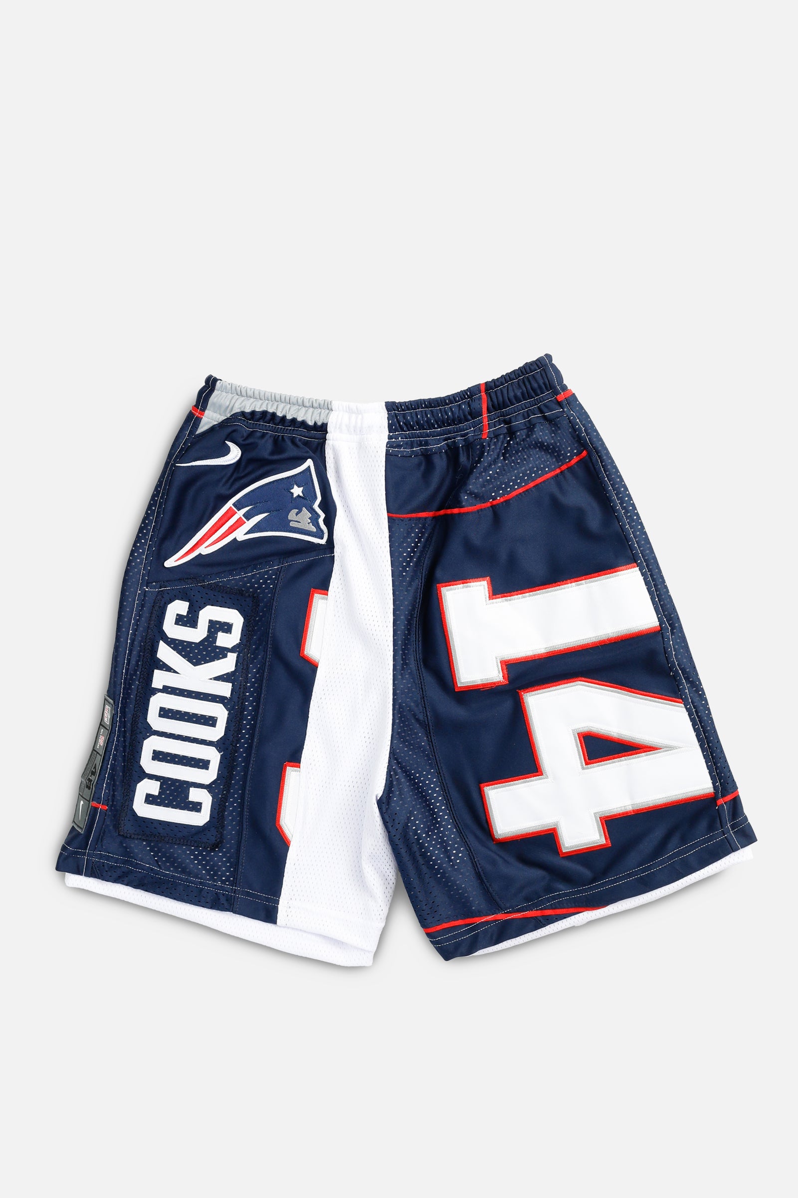 Unisex Rework New England Patriots NFL Jersey Shorts - S-BOTTOMS-NFL-Women's S - Men's XS-Frankie Collective Rare Vintage Streetwear Reworks