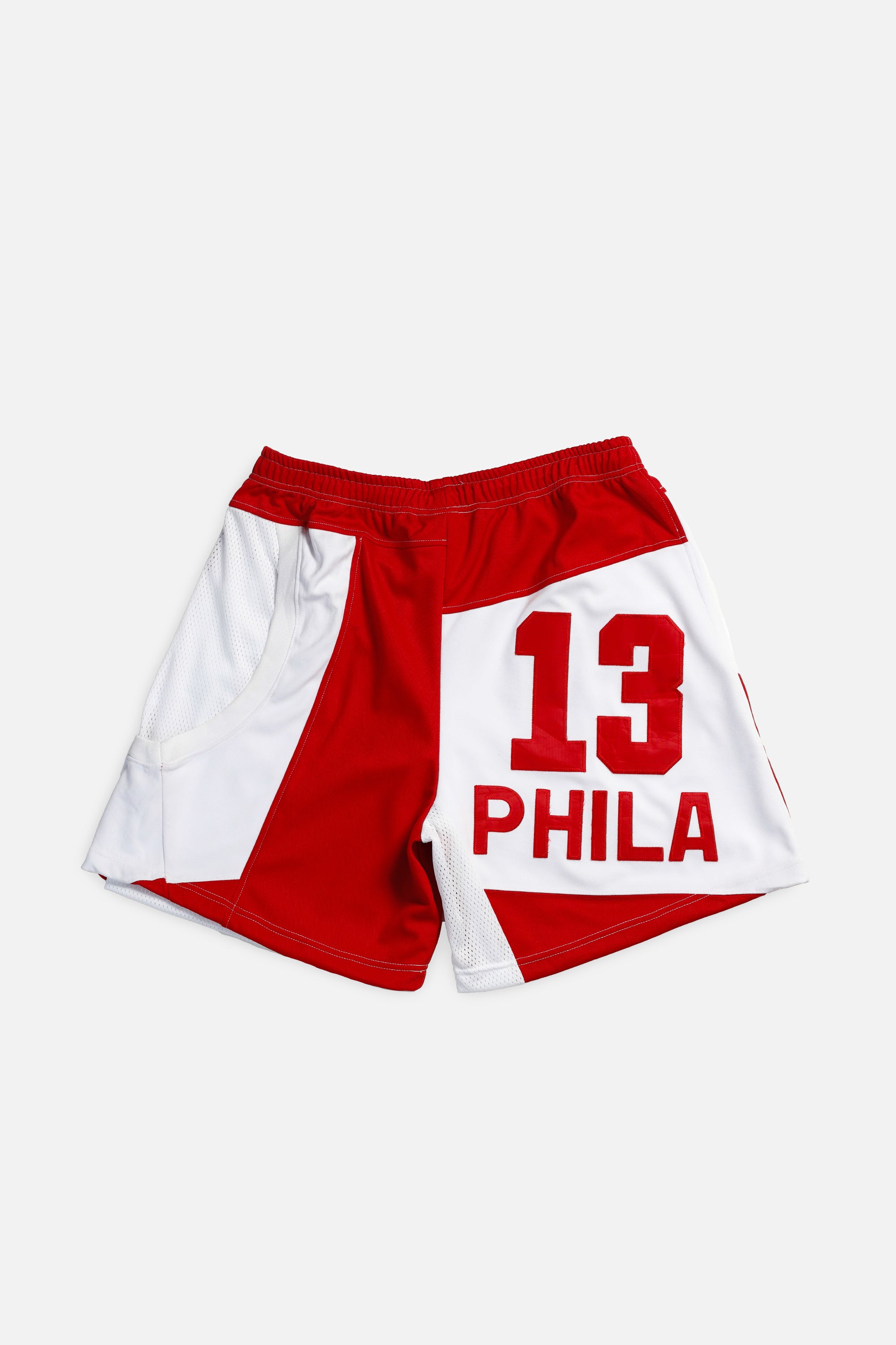 Unisex Rework Philadelphia 76ers Jersey Shorts - Women's L - Men's M-SHORTS-NBA-Frankie Collective