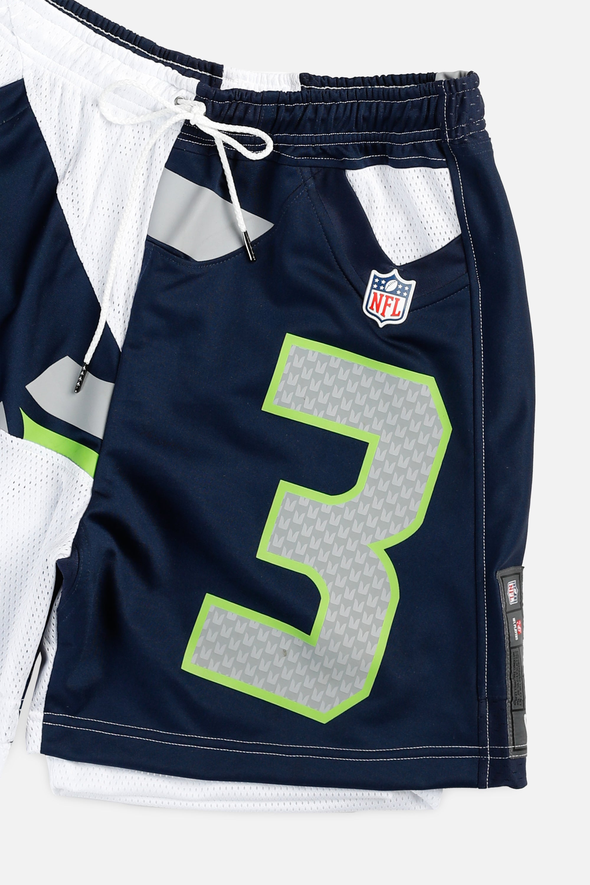 Unisex Rework Seattle Seahawks NFL Jersey Shorts - L-BOTTOMS-NFL-Women's L - Men's M-Frankie Collective Rare Vintage Streetwear Reworks