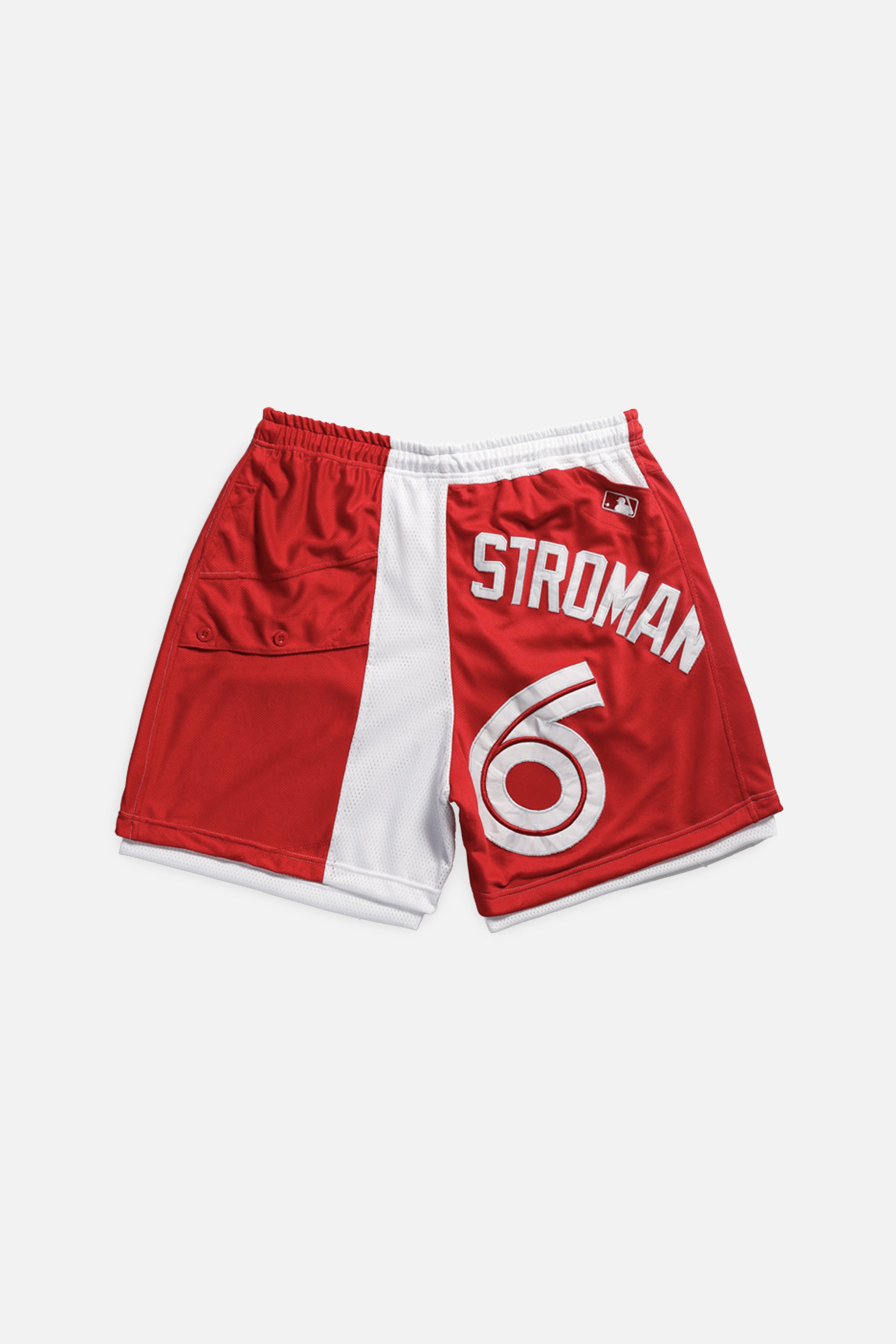 Unisex Rework Toronto Blue Jays MLB Jersey Shorts - XL-BOTTOMS-MLB-Women's XL - Men's L-Frankie Collective Rare Vintage Streetwear Reworks