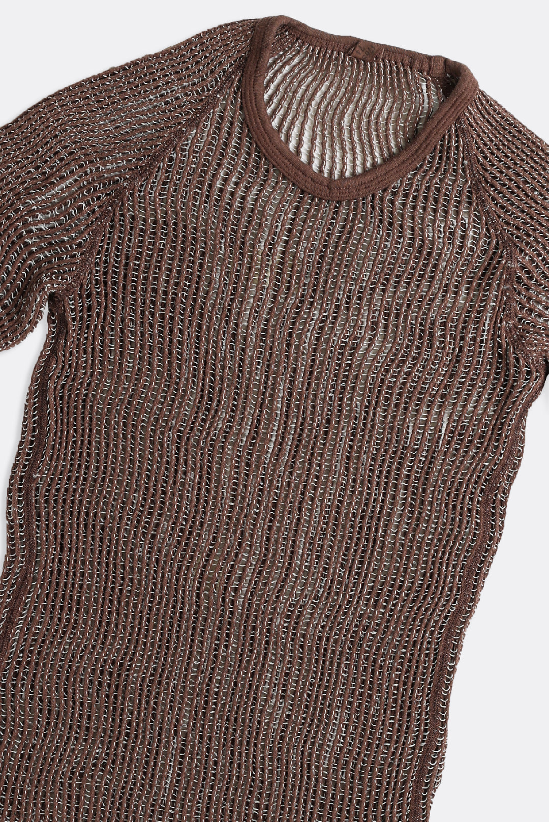 Vintage Knitted Shirt - Brown, White, Tan, Olive, Dark Green, Charcoal-TSHIRTS-vendor-unknown-Brown-Frankie Collective Rare Vintage Streetwear Reworks