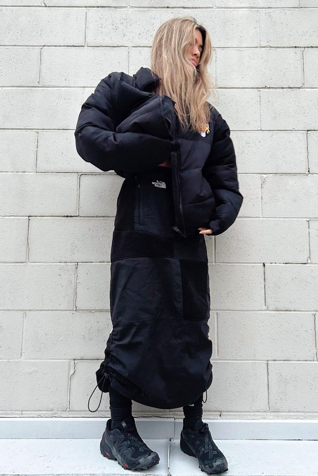 Rework North Face Fleece Midi Skirt-BOTTOMS-North Face-XS-Frankie Collective Rare Vintage Streetwear Reworks