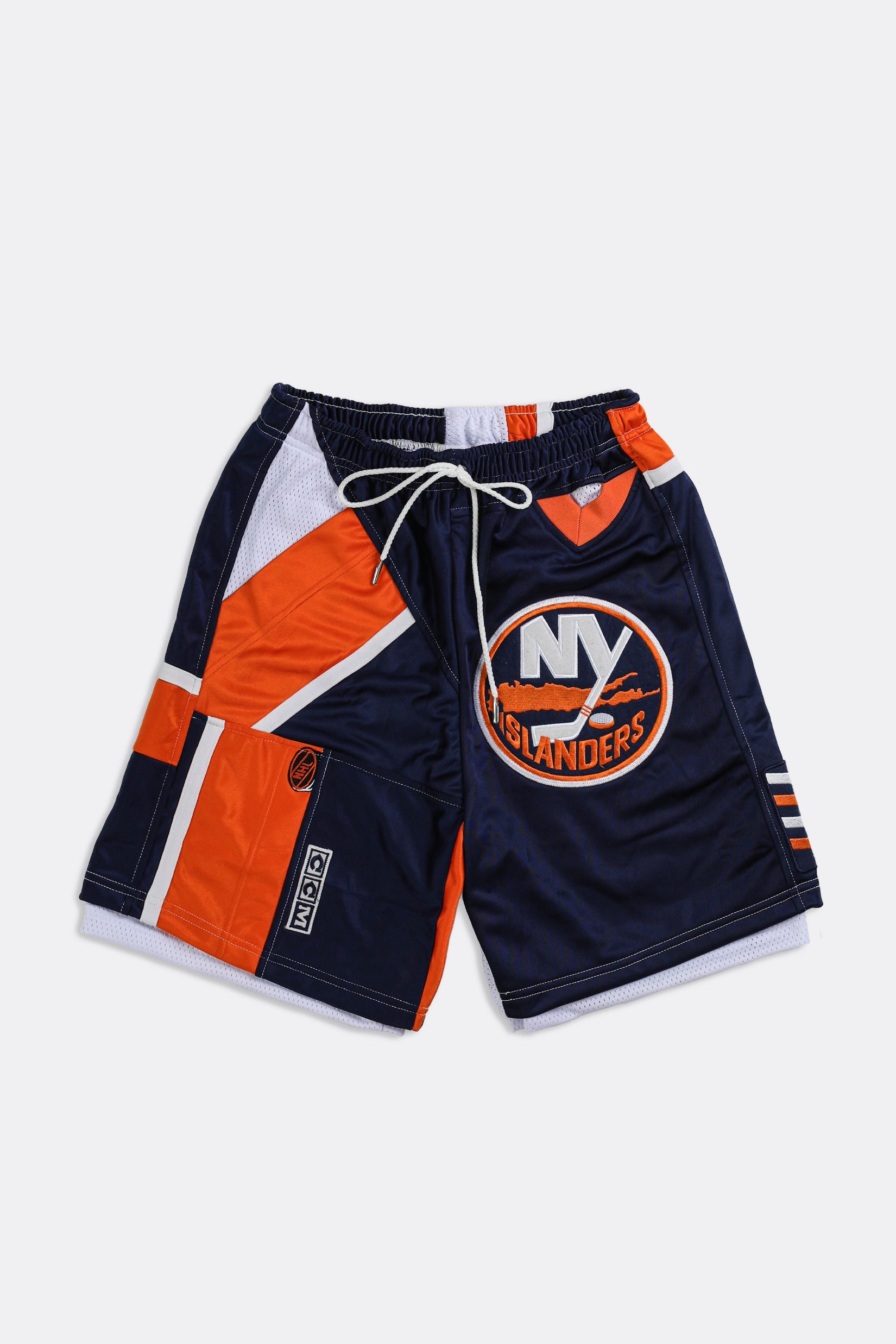Unisex Rework Islanders NHL Jersey Shorts - Women-XS, Men -XXS-BOTTOMS-NHL-Frankie Collective Rare Vintage Streetwear Reworks