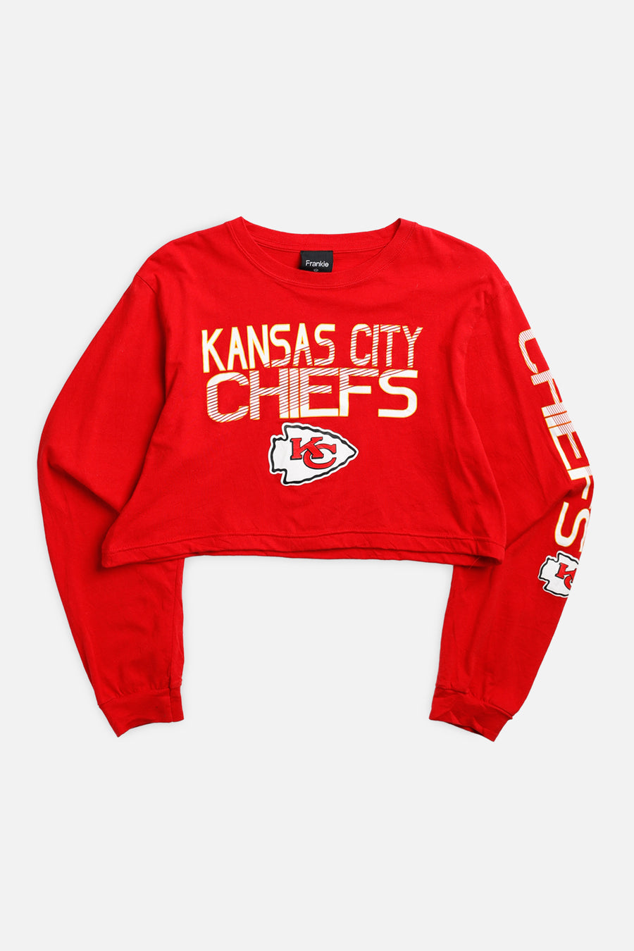 Rework Kansas City Chiefs NFL Crop Long Sleeve Tee - XS