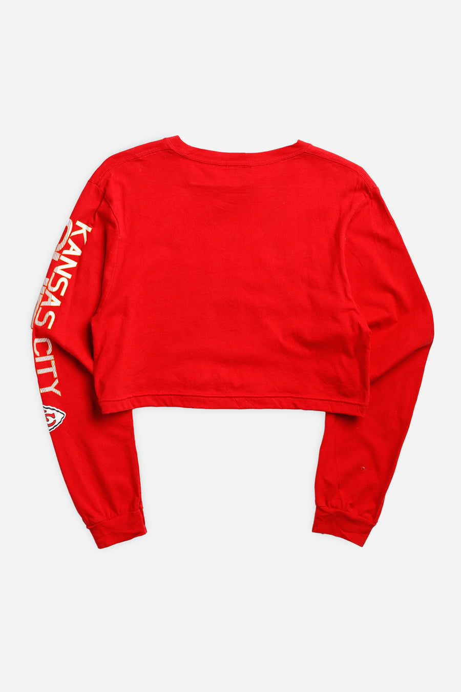 Rework Kansas City Chiefs NFL Crop Long Sleeve Tee - XS