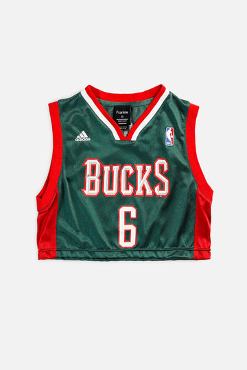 Rework Milwaukee Bucks NBA Crop Jersey - XS