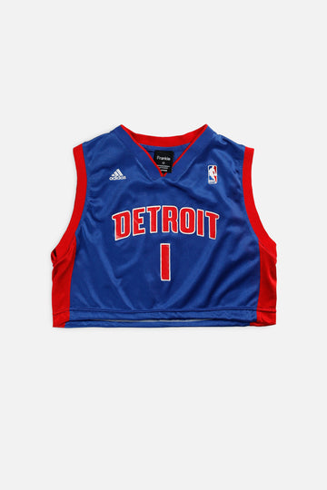 Rework Detroit Pistons NBA Crop Jersey - M