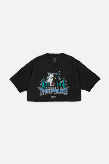 Rework Minnesota Timberwolves NBA Crop Tee - L