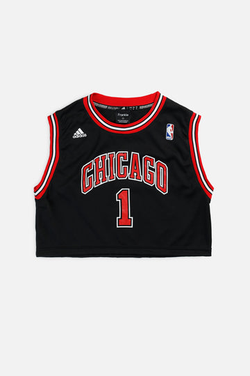 Rework Chicago Bulls NBA Crop Jersey - S