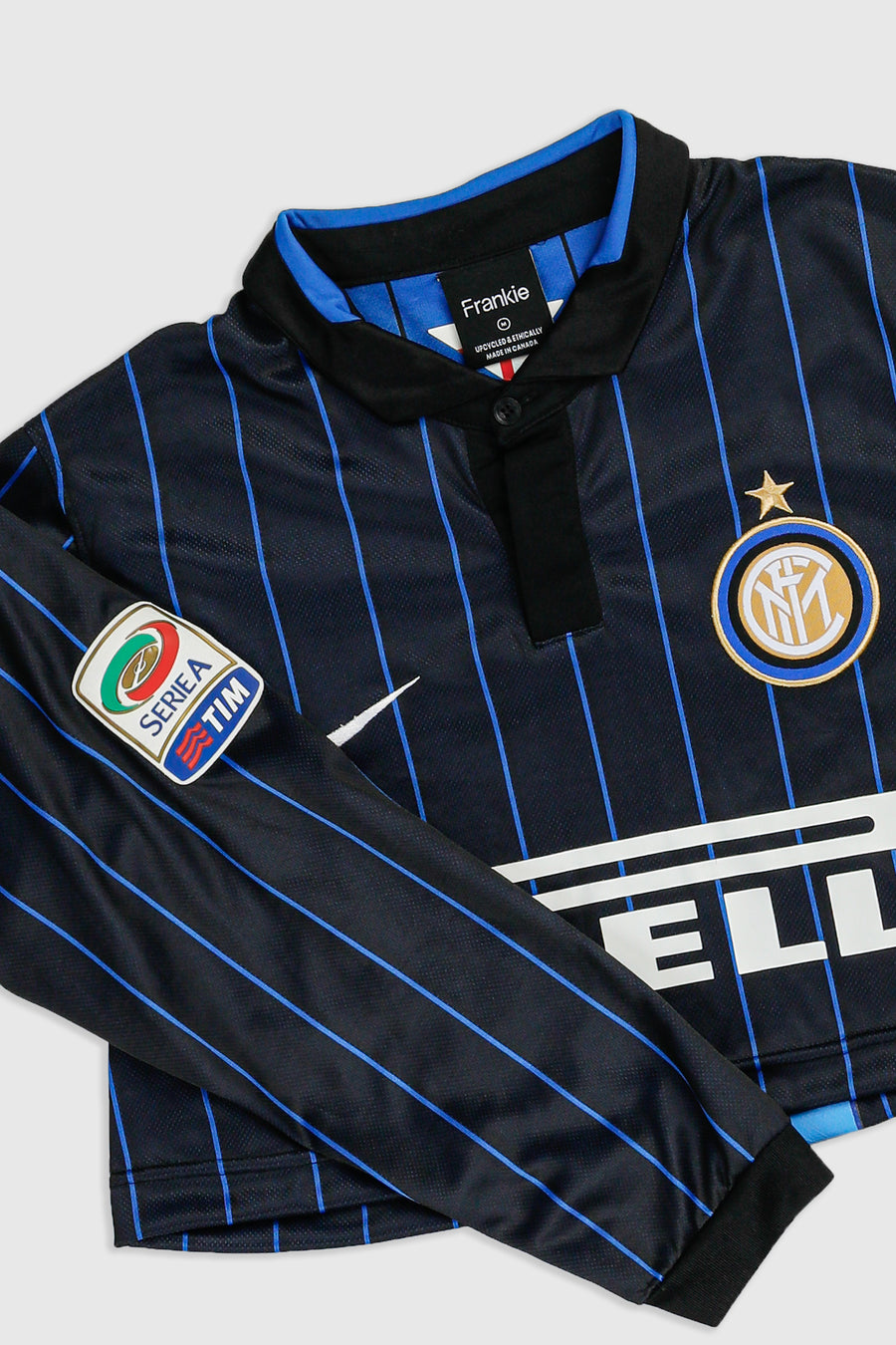 Rework Crop Inter Milan Soccer Long Sleeve Jersey - M