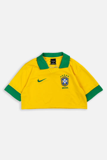Rework Crop Brazil Soccer Jersey - M