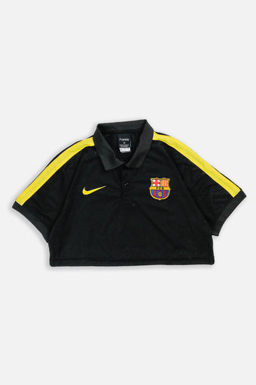 Rework Crop Barcelona Soccer Jersey - M