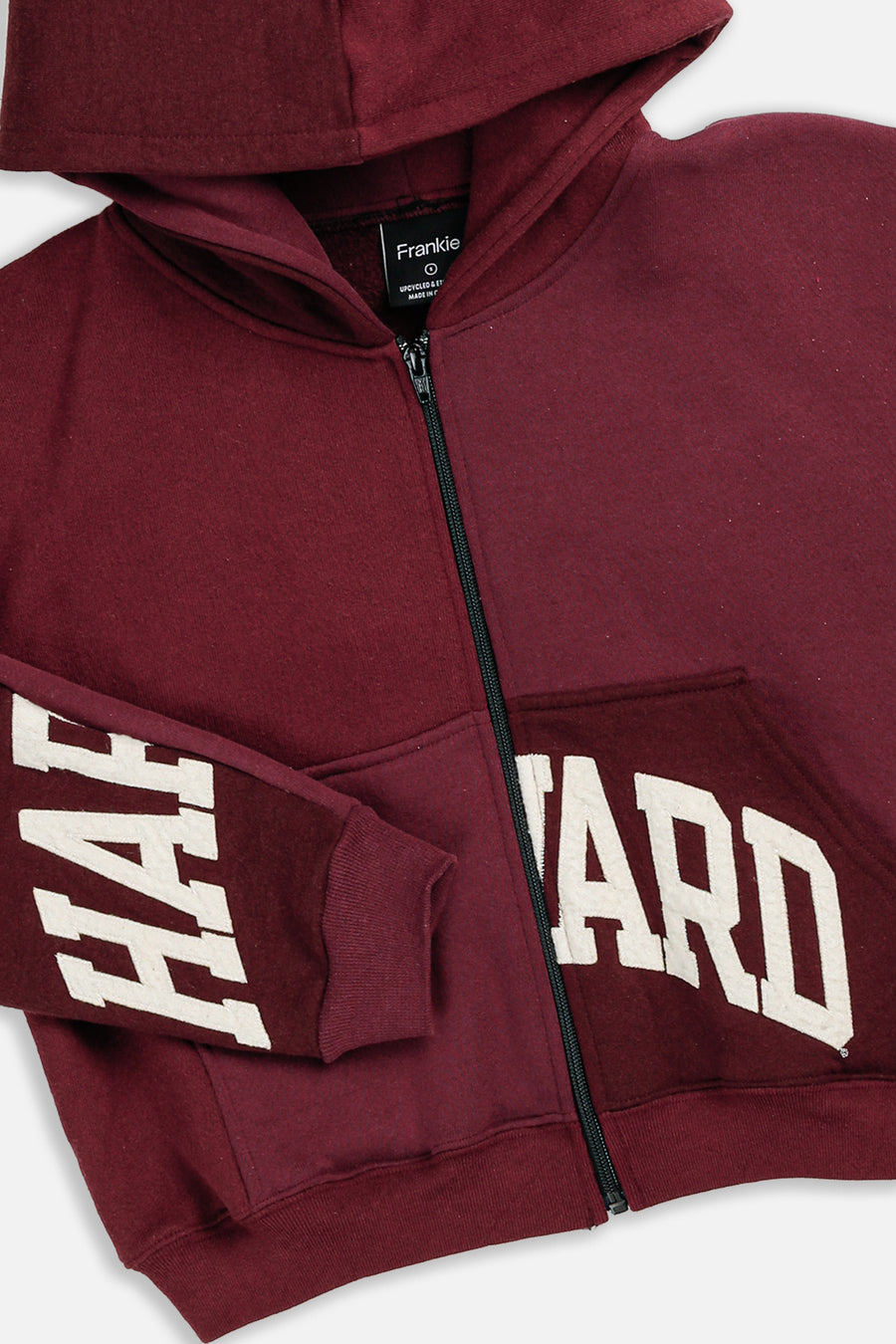 Rework Harvard Crop Zip Hoodie - S