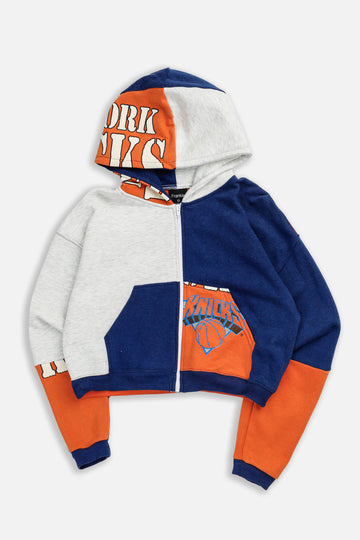 Rework New York Knicks NBA Crop Zip Hoodie - XS