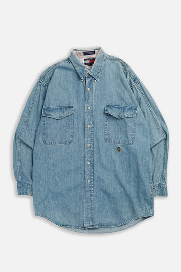 Vintage Tommy Hilfiger Denim Button Up Shirt - M