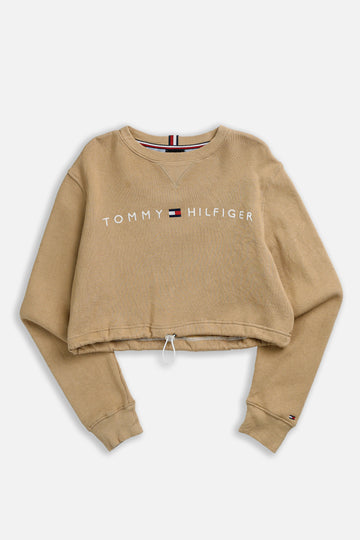 Rework Tommy Cinched Crop Sweatshirt - L