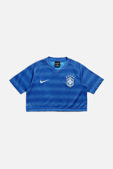 Rework Crop Brazil Soccer Jersey - XS