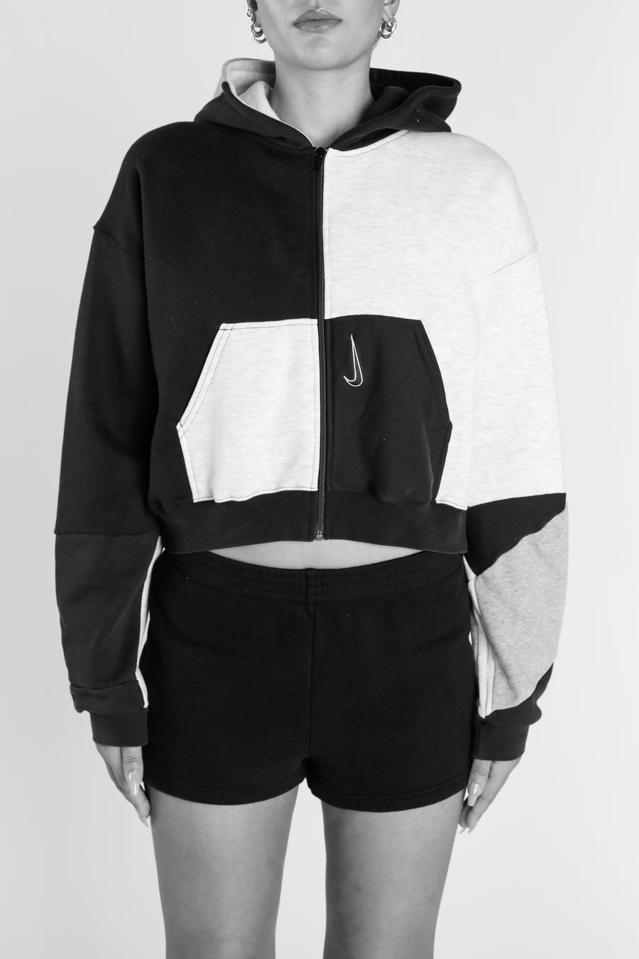 Rework Nike Crop Zip Hoodie - XS