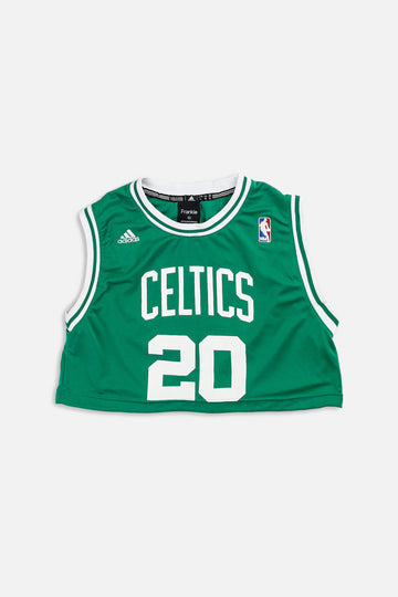 Rework Boston Celtics NBA Crop Jersey - M