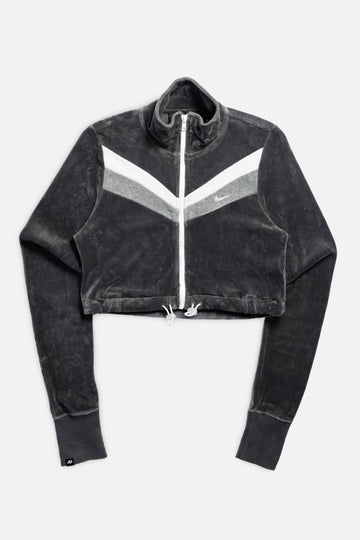 Rework Nike Velour Crop Sweatshirt - XS