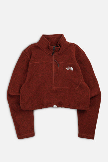 Rework North Face Crop Fleece Sweater - L