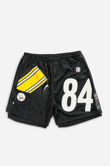 Unisex Rework Pittsburgh Steelers NFL Jersey Shorts - XXL