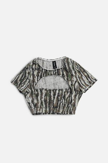 Rework Real Tree Camo Cut Out Tee - XS