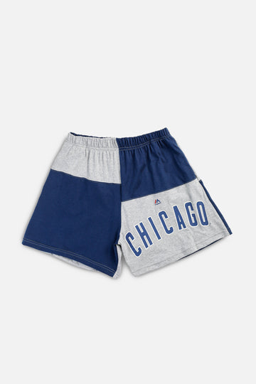 Unisex Rework Chicago Cubs MLB Patchwork Tee Shorts - L