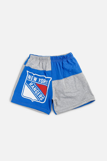 Unisex Rework New York Rangers NHL Patchwork Tee Shorts - XS