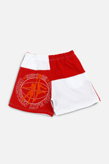 Unisex Rework Basketball Patchwork Tee Shorts - S
