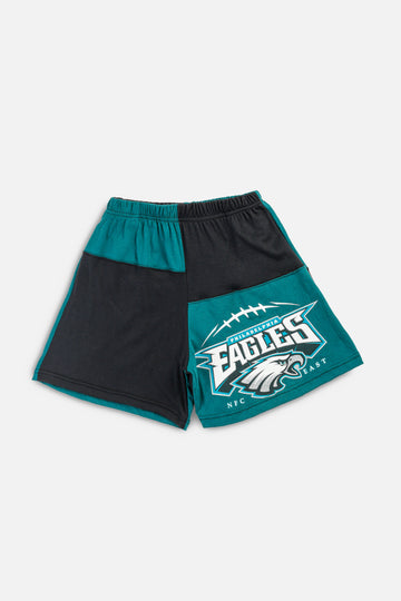 Unisex Rework Philadelphia Eagles NFL Patchwork Tee Shorts - M