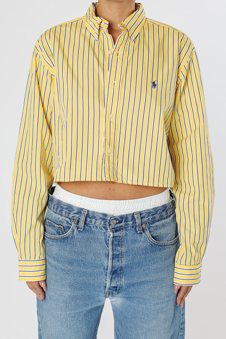 Rework Oxford Crop Shirt - M