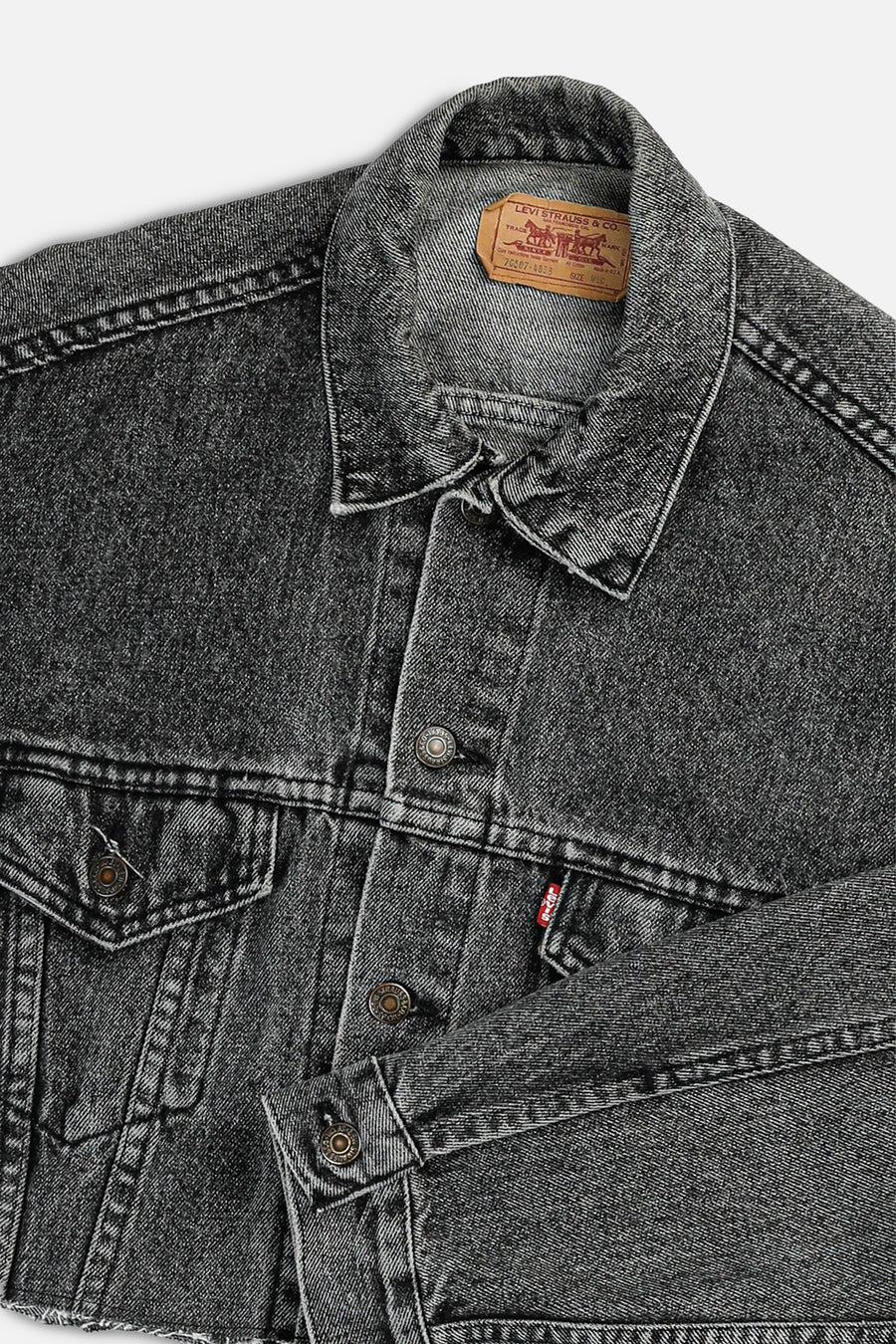Rework Vintage Levi's USA Crop Denim Jacket - M