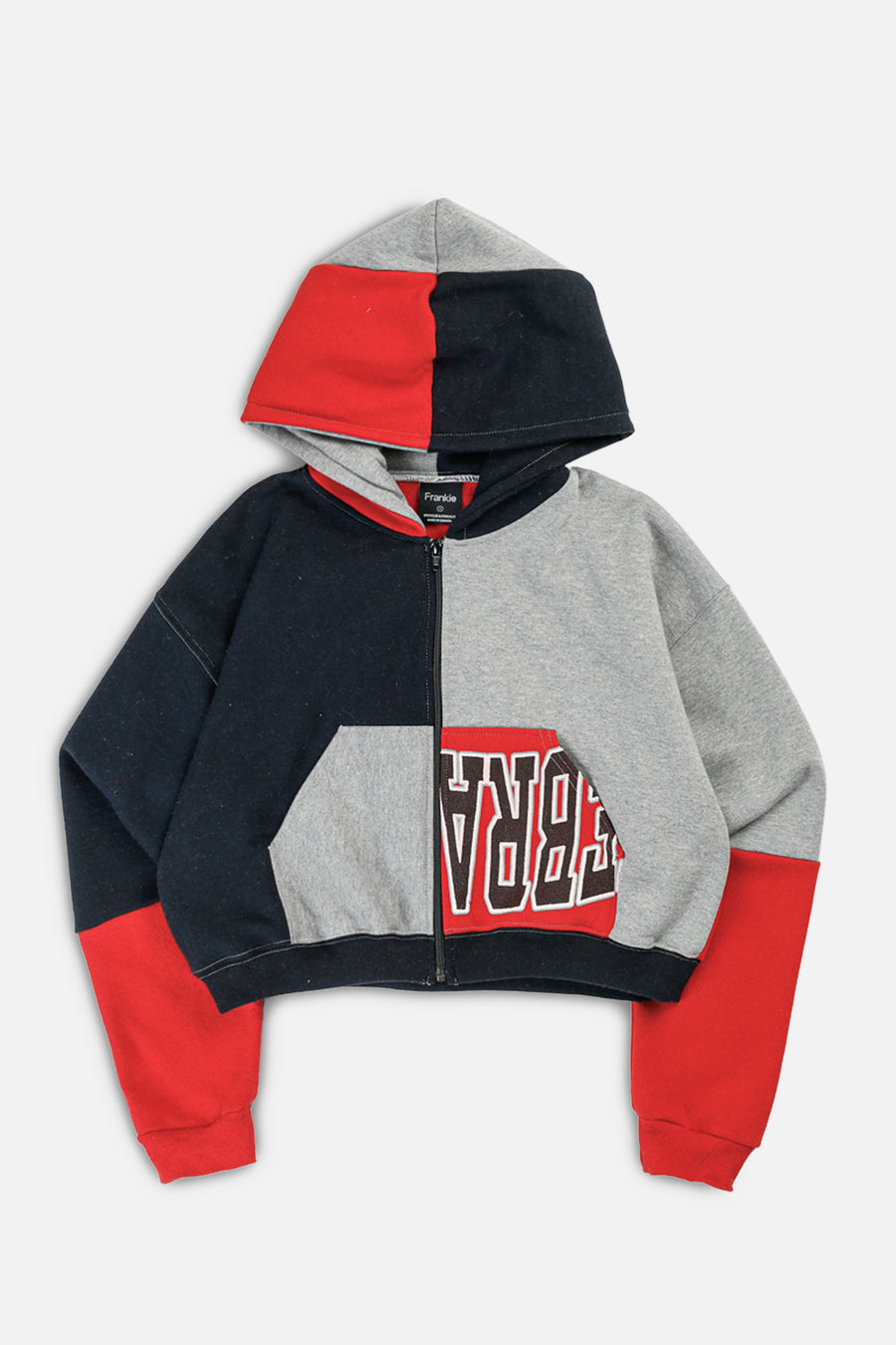 Rework Varsity Crop Zip Hoodie - S