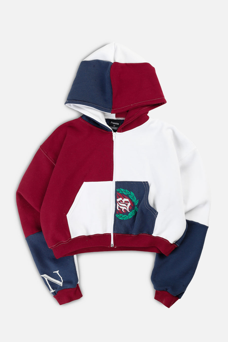 Rework Varsity Crop Zip Hoodie - S