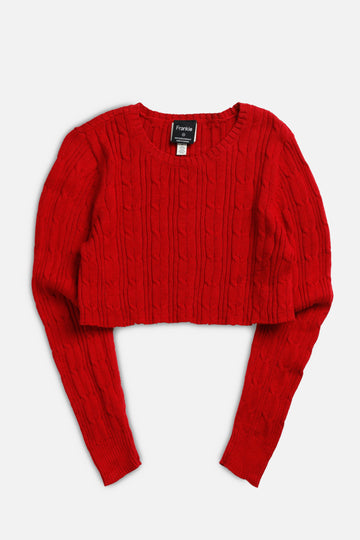 Rework Crop Knit Sweater - XS