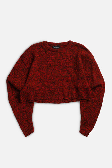 Rework Crop Knit Sweater - L