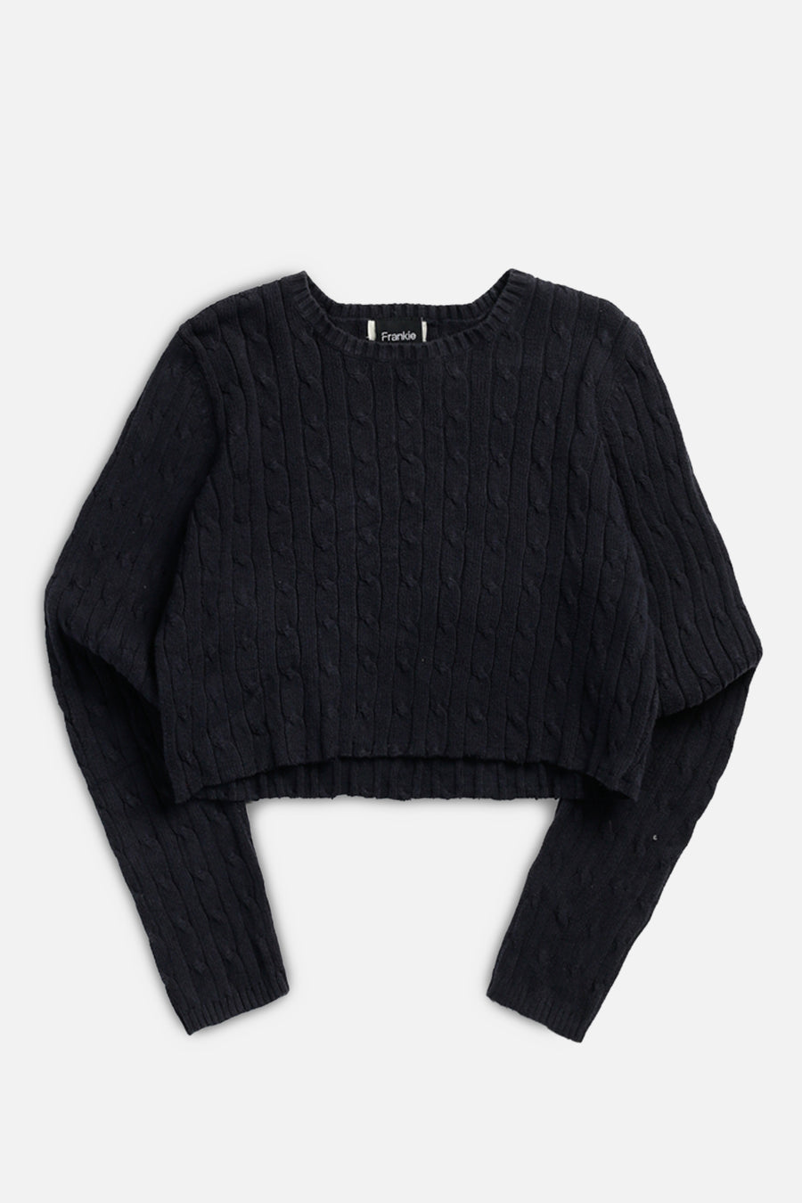 Rework Crop Knit Sweater - M