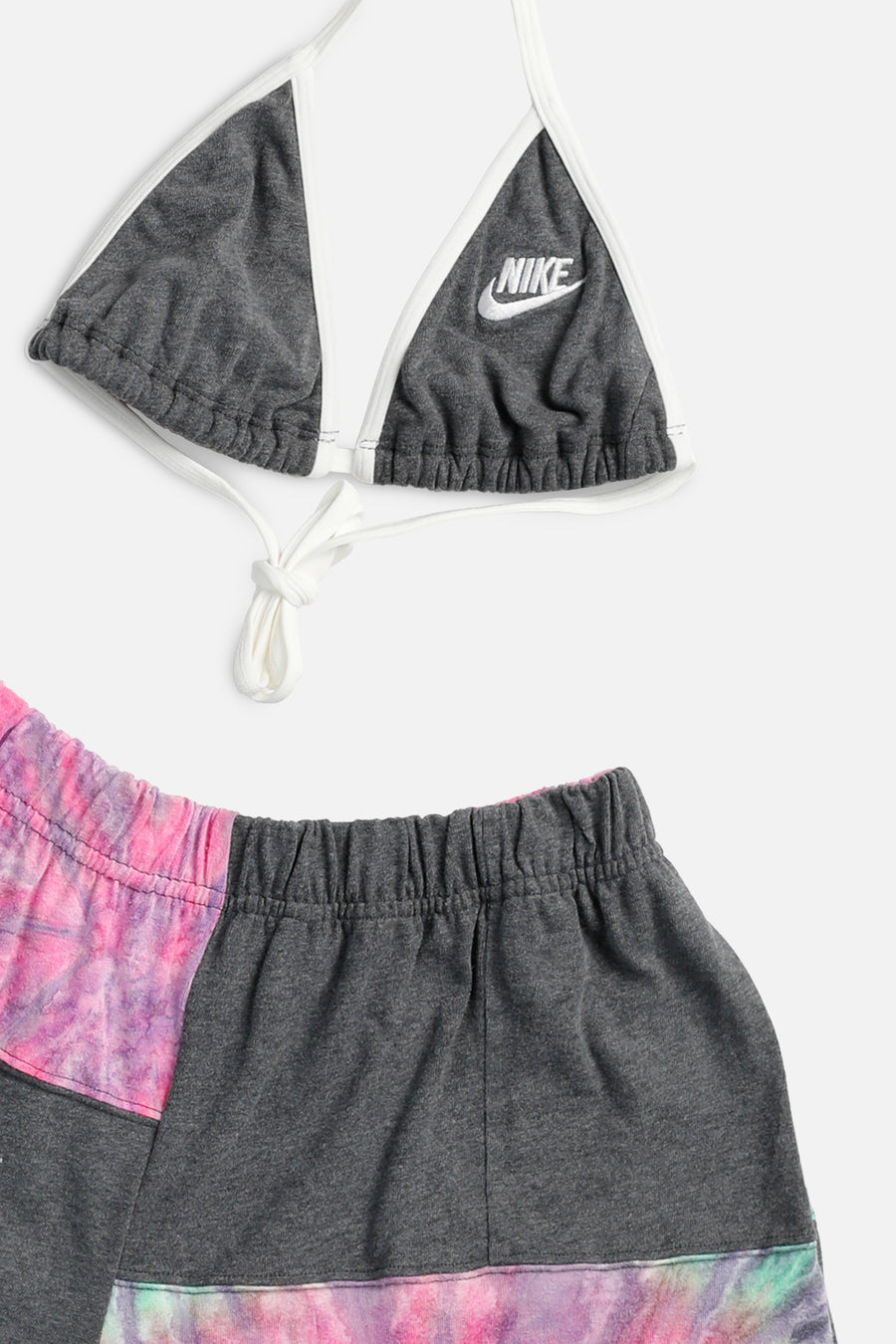 Rework Nike Patchwork Tee Shorts Set - M