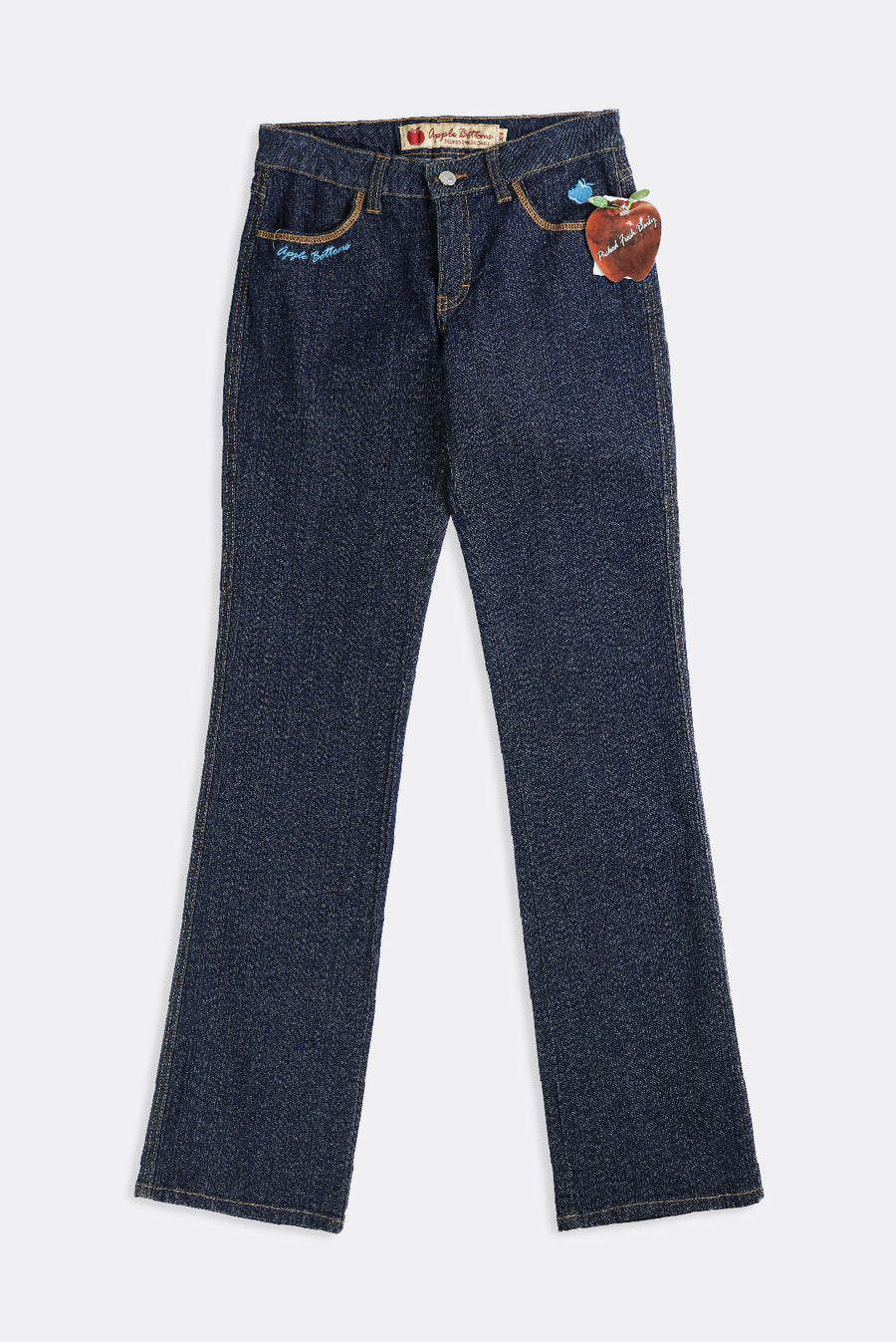 Deadstock Apple Bottom Blue Embroidered Denim Pants - W29