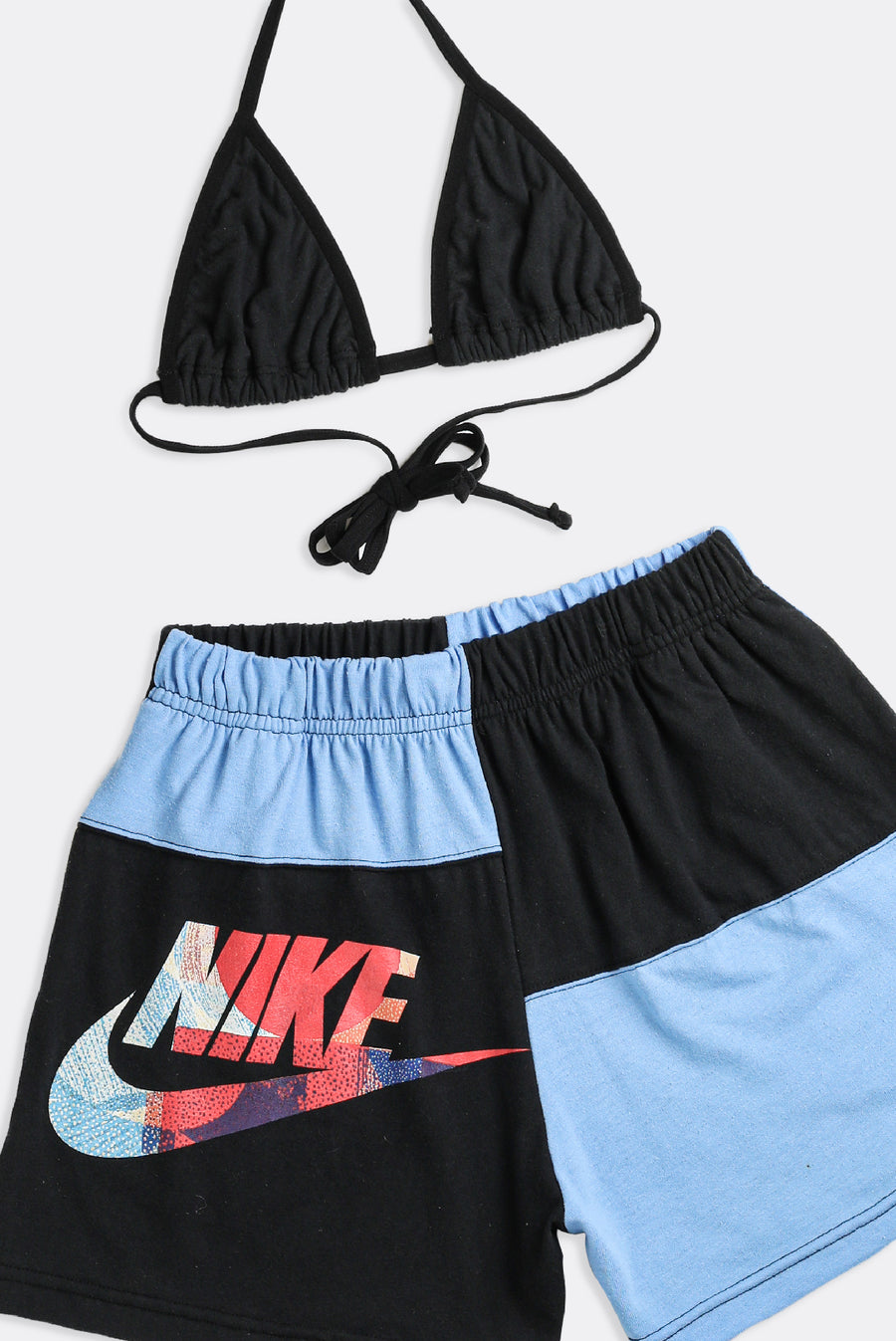 Rework Nike Patchwork Tee Shorts Set - XS, S