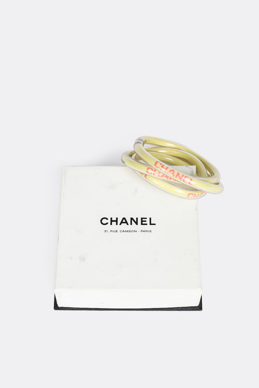 Vintage Chanel Logo Wrap-Around Tube Bracelet