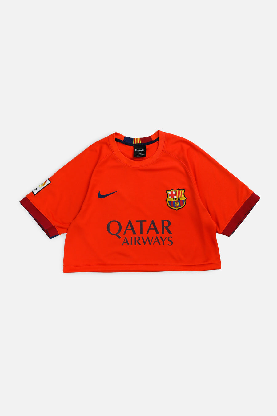 Rework Crop Barcelona Soccer Jersey - L