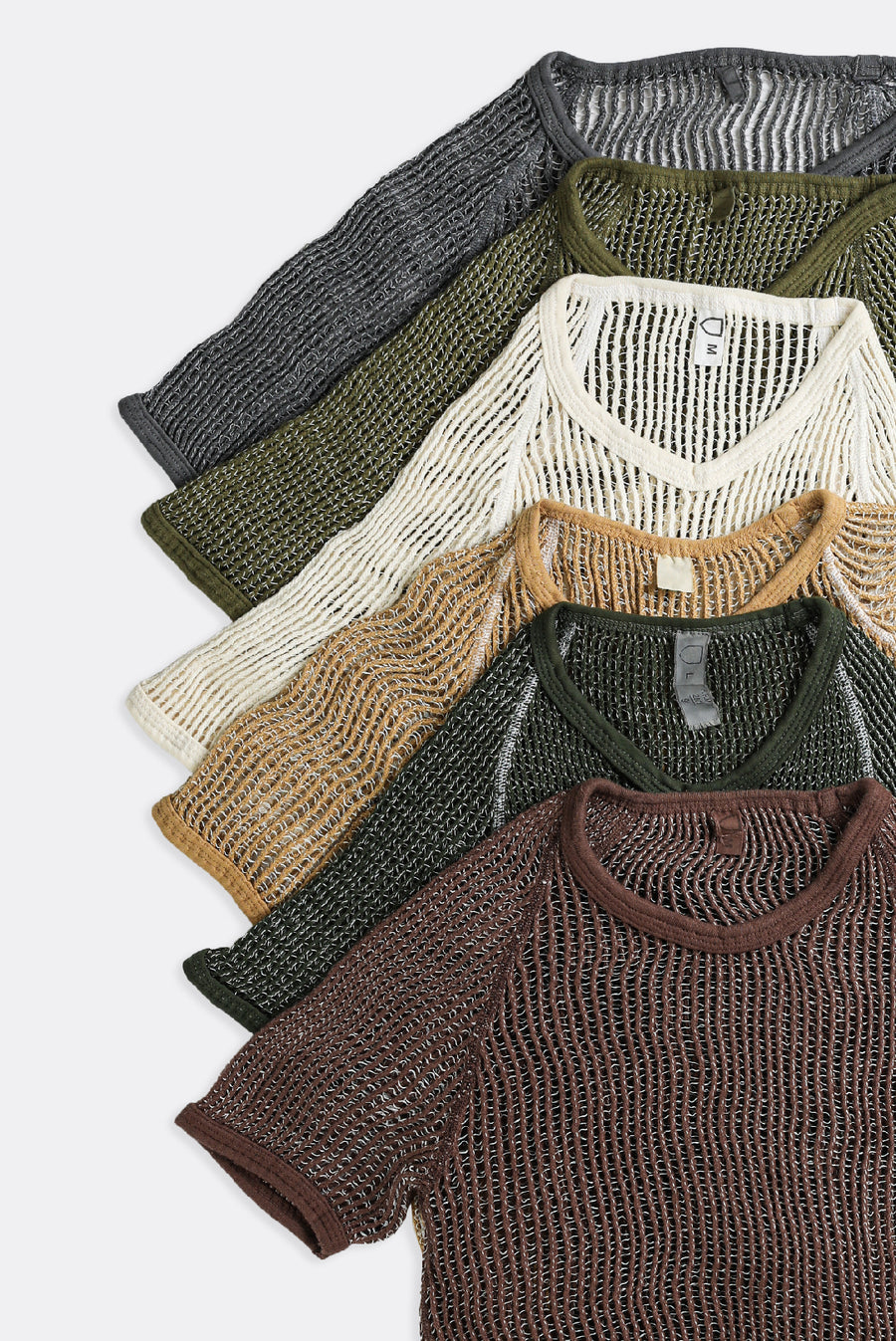 Vintage Knitted Shirt - Brown, White, Tan, Olive, Dark Green, Charcoal