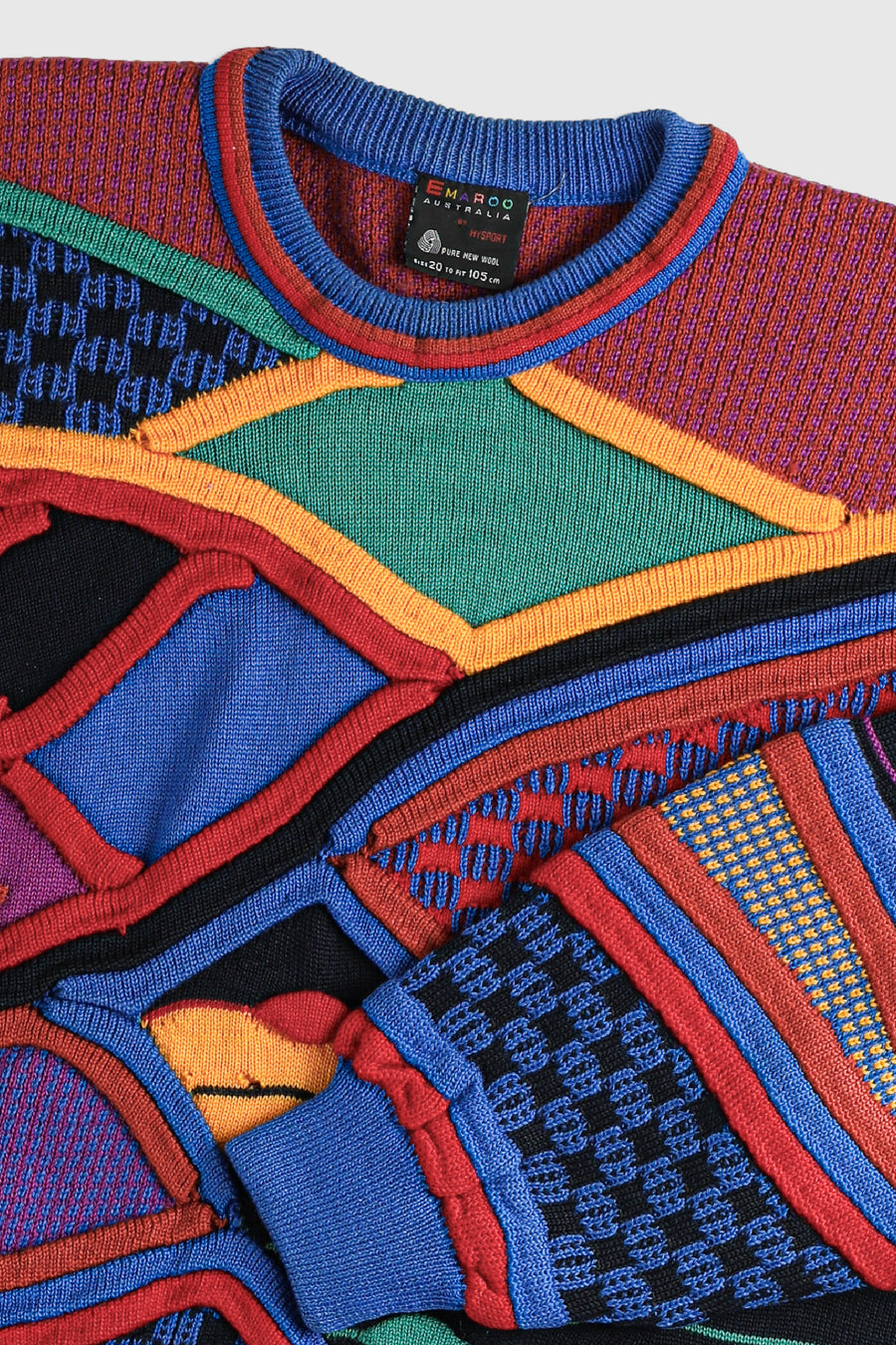 Vintage Emaroo Coogi Style Knit Sweater