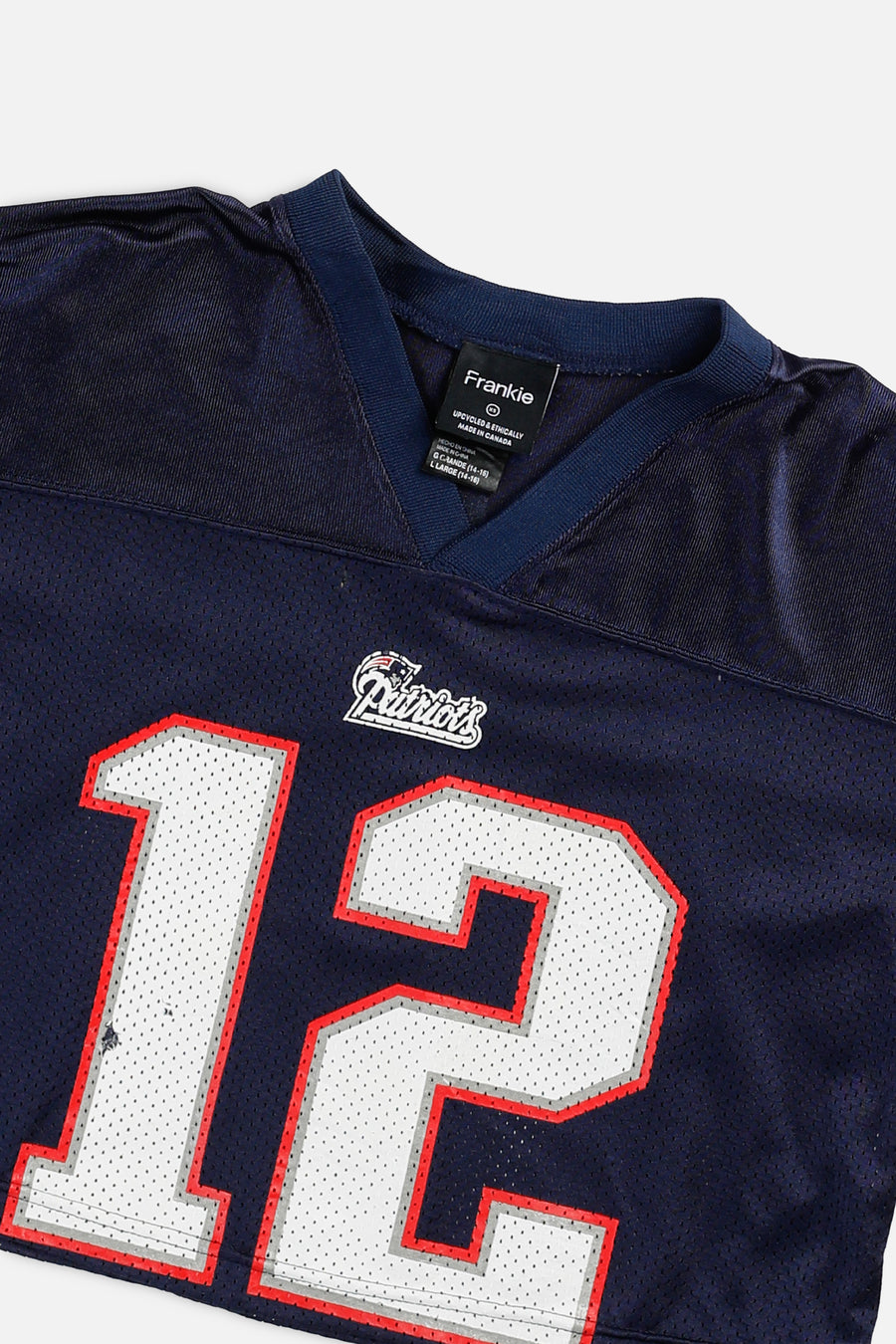 Rework Crop New England Patriots NFL Jersey - XS